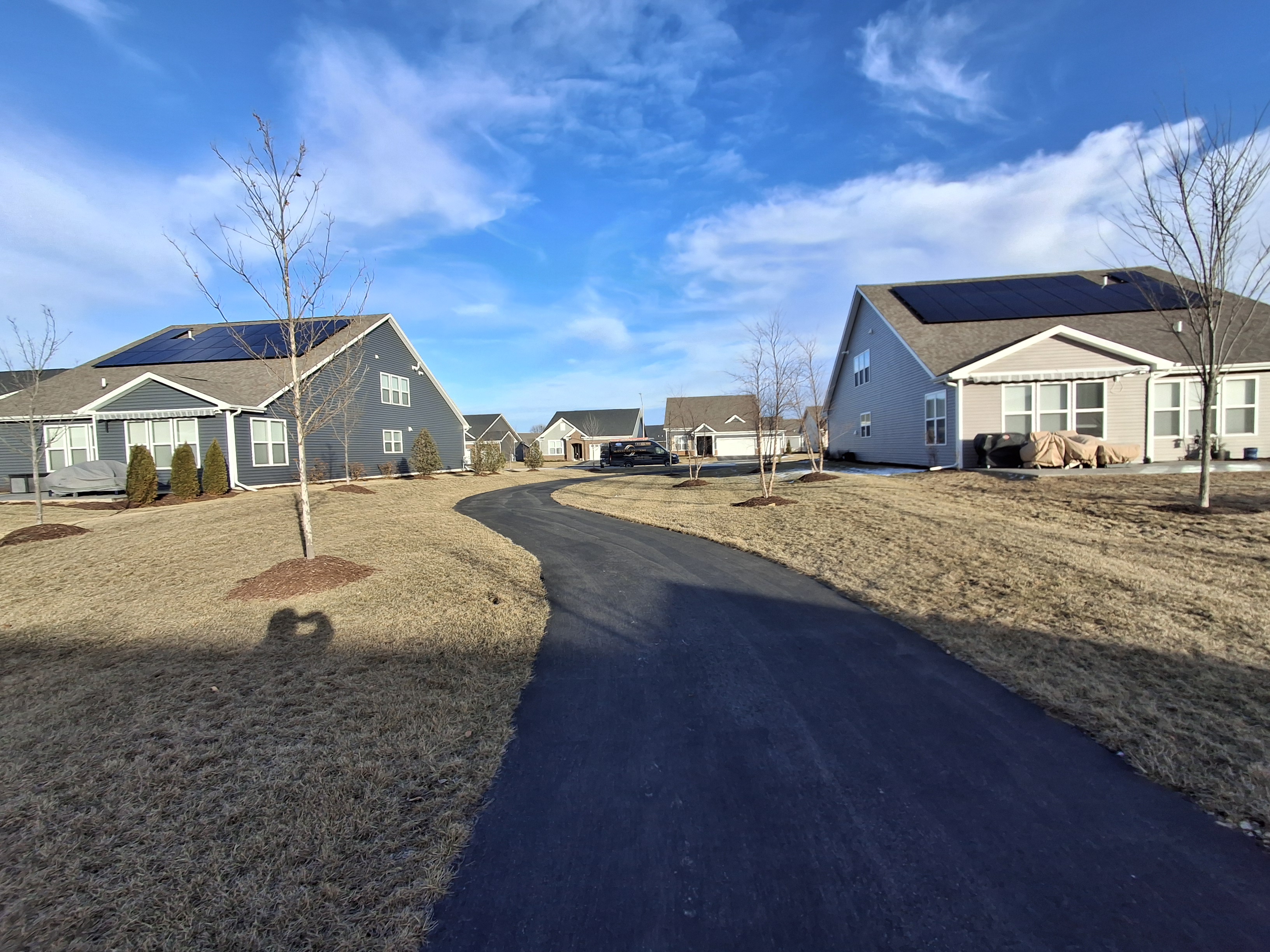 Solar panels on new subdivision homes Illinois