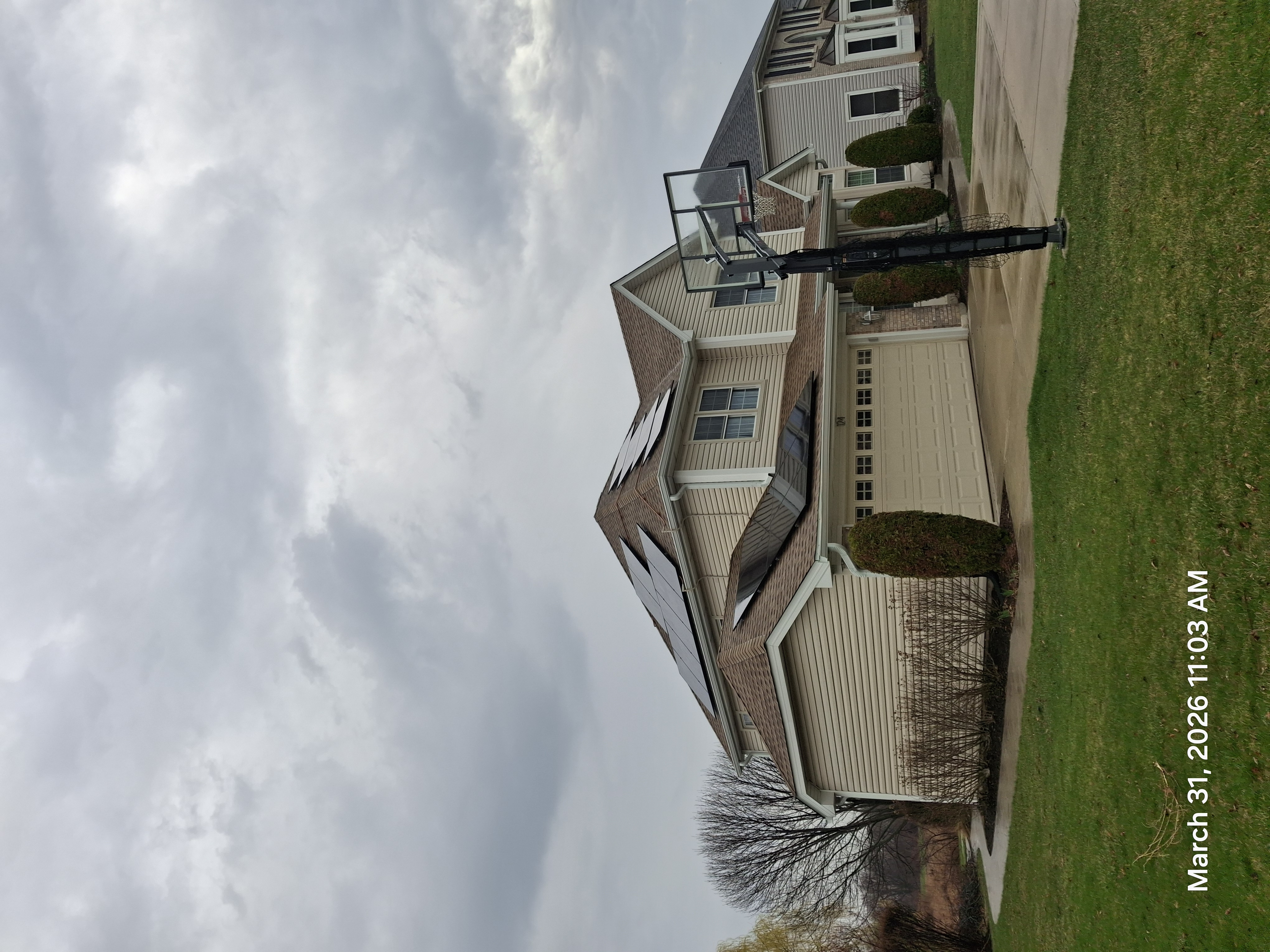 Rooftop solar front view Illinois suburban home