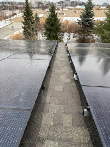 Commercial rooftop solar dual row array Illinois